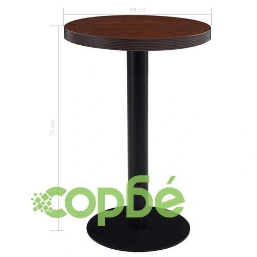 Бистро маса, тъмнокафява, 50 см, МДФ ➤ топ цена ➤ sorbe.bg