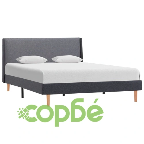 Рамка за легло, сива, текстил, 140x200 см ➤ топ цена ➤ sorbe.bg