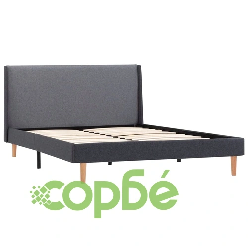 Рамка за легло, сива, текстил, 140x200 см ➤ топ цена ➤ sorbe.bg