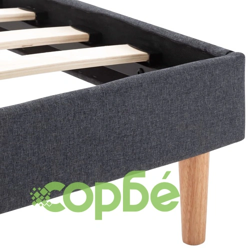 Рамка за легло, сива, текстил, 140x200 см ➤ топ цена ➤ sorbe.bg