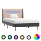 Рамка за легло с LED, кремава, текстил, 90x200 см