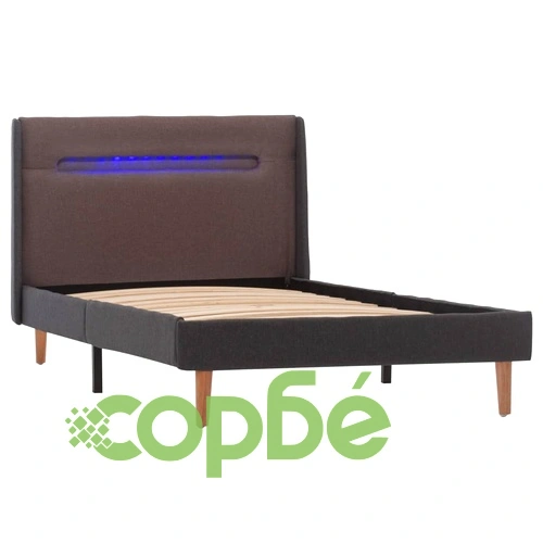 Рамка за легло с LED, таупе, текстил, 100x200 см ➤ топ цена ➤ sorbe.bg