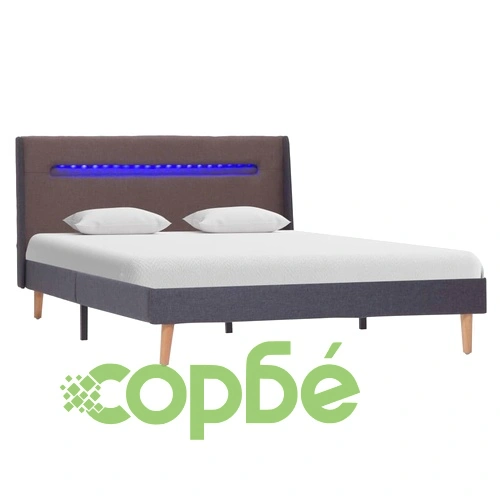 Рамка за легло с LED, таупе, текстил, 120x200 см ➤ топ цена ➤ sorbe.bg