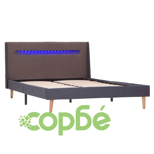 Рамка за легло с LED, таупе, текстил, 120x200 см ➤ топ цена ➤ sorbe.bg