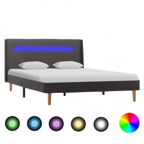 Рамка за легло с LED, сива, текстил, 120x200 см ➤ топ цена ➤ sorbe.bg