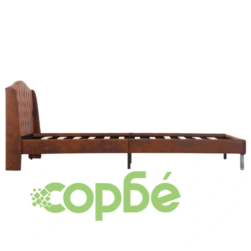 Рамка за легло, кафява, изкуствен велур, 120x200 см ➤ топ цена ➤ sorbe.bg