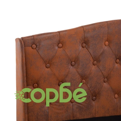 Рамка за легло, кафява, изкуствен велур, 120x200 см ➤ топ цена ➤ sorbe.bg