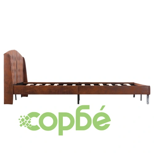 Рамка за легло, кафява, изкуствен велур, 160x200 см ➤ топ цена ➤ sorbe.bg