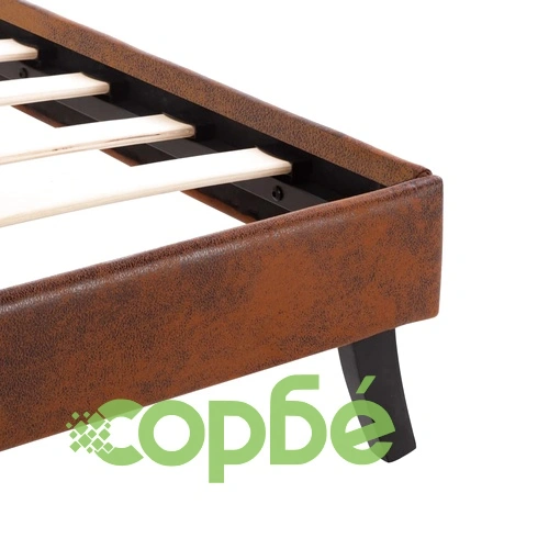 Рамка за легло, кафява, изкуствен велур, 160x200 см ➤ топ цена ➤ sorbe.bg