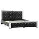 Рамка за легло, черно, изкуствена кожа, 140x200 cм