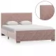 Рамка за легло, розова, кадифе, 120x200 см
