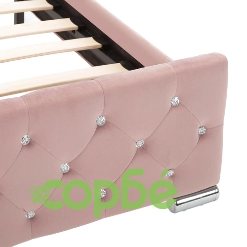 Рамка за легло, розова, кадифе, 120x200 см ➤ топ цена ➤ sorbe.bg