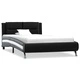 Рамка за легло, черна, изкуствена кожа, 100x200 cм