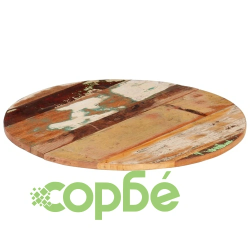 Кръгъл плот за маса, 60 см, 15-16 мм, регенерирано дърво масив ➤ топ цена ➤ sorbe.bg