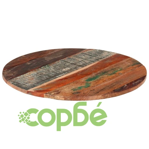 Кръгъл плот за маса, 60 см, 15-16 мм, регенерирано дърво масив ➤ топ цена ➤ sorbe.bg