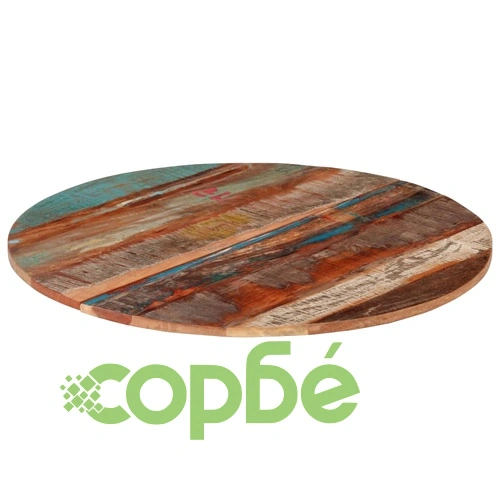 Кръгъл плот за маса, 80 см, 15-16 мм, регенерирано дърво масив ➤ топ цена ➤ sorbe.bg