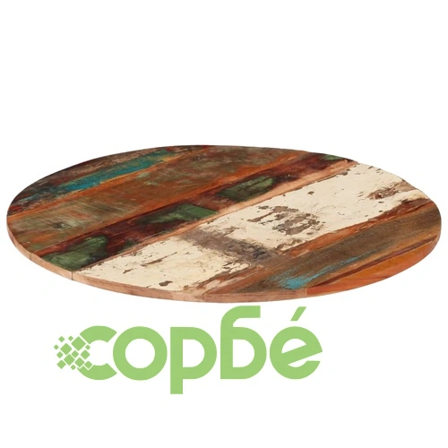 Кръгъл плот за маса, 80 см, 15-16 мм, регенерирано дърво масив ➤ топ цена ➤ sorbe.bg