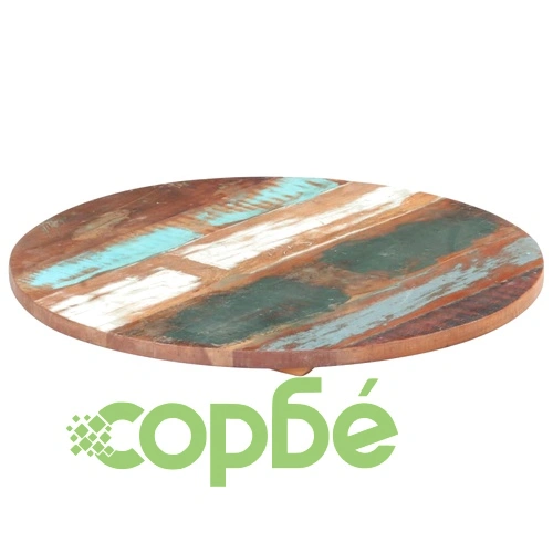 Кръгъл плот за маса, 50 см, 25-27 мм, регенерирано дърво масив ➤ топ цена ➤ sorbe.bg