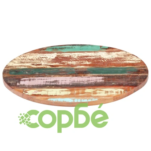 Кръгъл плот за маса, 50 см, 25-27 мм, регенерирано дърво масив ➤ топ цена ➤ sorbe.bg