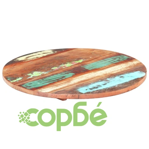 Кръгъл плот за маса, 50 см, 25-27 мм, регенерирано дърво масив ➤ топ цена ➤ sorbe.bg