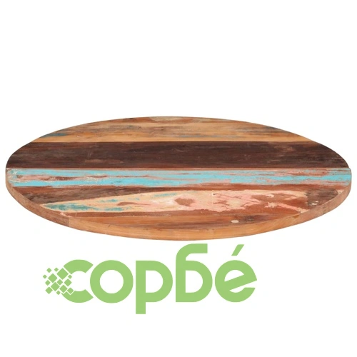 Кръгъл плот за маса, 80 см, 25-27 мм, регенерирано дърво масив ➤ топ цена ➤ sorbe.bg