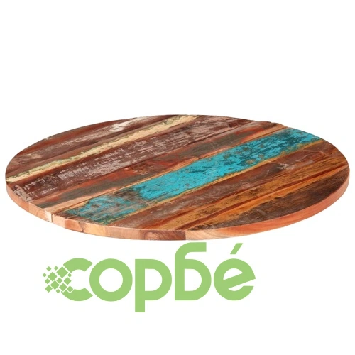 Кръгъл плот за маса, 80 см, 25-27 мм, регенерирано дърво масив ➤ топ цена ➤ sorbe.bg