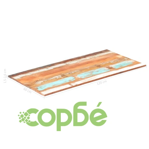 Правоъгълен плот за маса 60x120 см 15-16 мм регенериран масив ➤ топ цена ➤ sorbe.bg