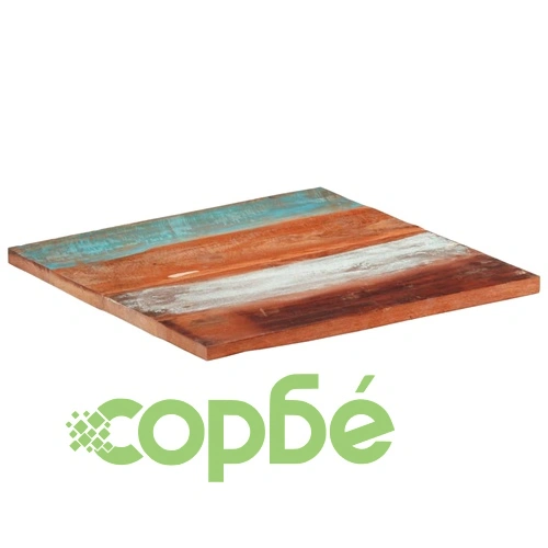 Квадратен плот за маса, 60x60 см, 25-27 мм, регенериран масив ➤ топ цена ➤ sorbe.bg