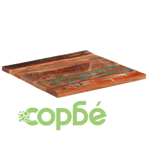 Квадратен плот за маса, 60x60 см, 25-27 мм, регенериран масив ➤ топ цена ➤ sorbe.bg
