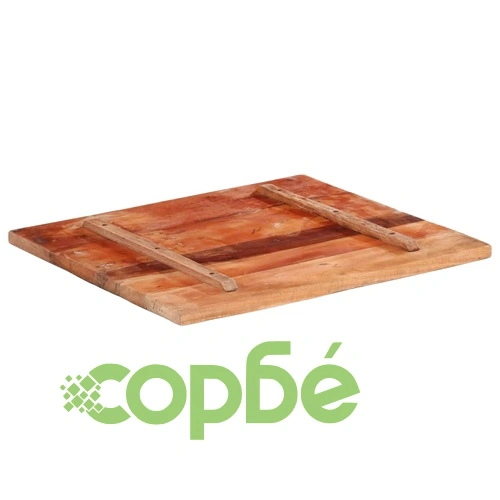 Правоъгълен плот за маса, 60x70 см, 25-27 мм, регенериран масив ➤ топ цена ➤ sorbe.bg