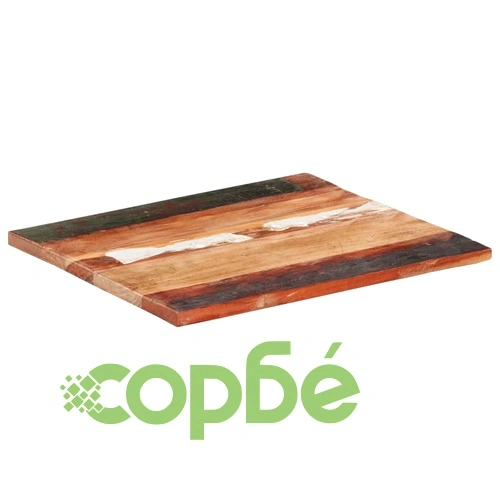 Правоъгълен плот за маса, 60x70 см, 25-27 мм, регенериран масив ➤ топ цена ➤ sorbe.bg