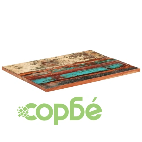 Правоъгълен плот за маса, 60x80 см, 25-27 мм, регенериран масив ➤ топ цена ➤ sorbe.bg