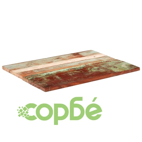 Правоъгълен плот за маса, 60x80 см, 25-27 мм, регенериран масив ➤ топ цена ➤ sorbe.bg