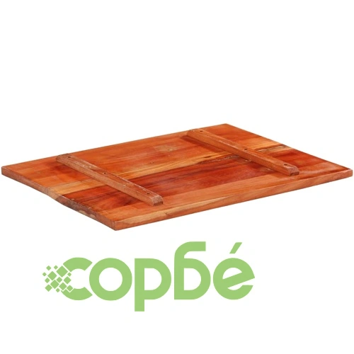 Правоъгълен плот за маса, 60x80 см, 25-27 мм, регенериран масив ➤ топ цена ➤ sorbe.bg