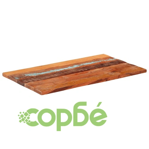 Правоъгълен плот за маса 60x100 см 25-27 мм регенериран масив ➤ топ цена ➤ sorbe.bg