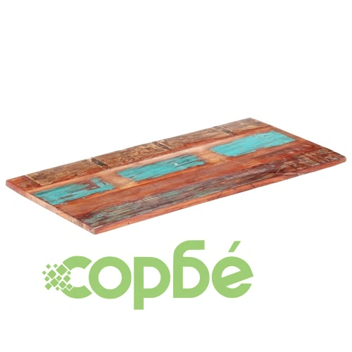 Правоъгълен плот за маса 60x140 см 25-27 мм регенериран масив ➤ топ цена ➤ sorbe.bg