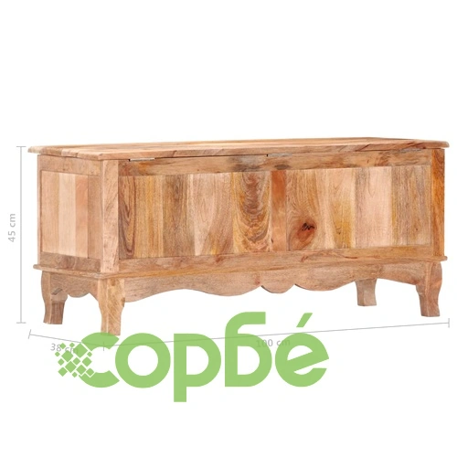 Сандък за съхранение, 100x38x45 см, мангово дърво масив ➤ топ цена ➤ sorbe.bg
