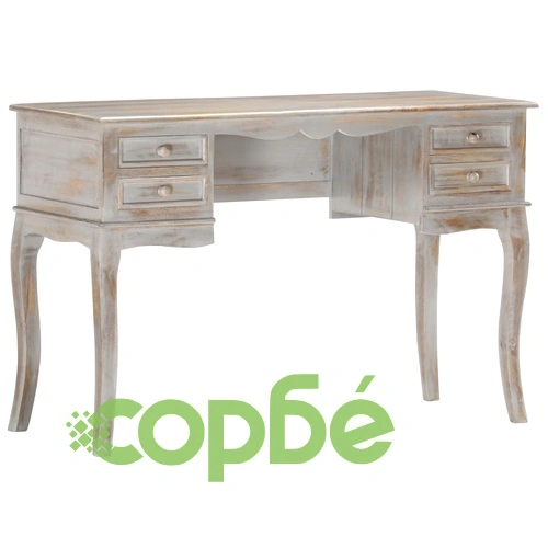 Бюро, сиво, 115x45x75 см, мангово дърво масив ➤ топ цена ➤ sorbe.bg