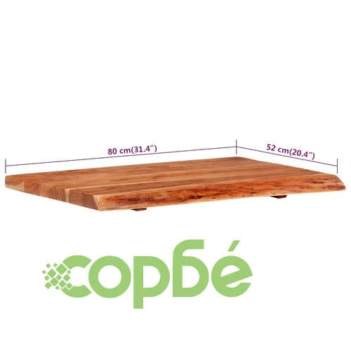 Плот за баня, акация масив, 80x52x3,8 см ➤ топ цена ➤ sorbe.bg