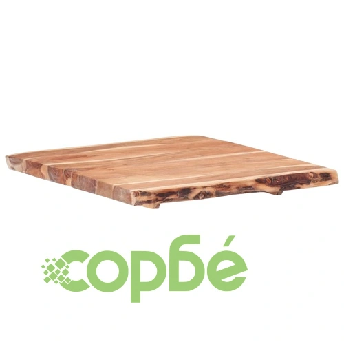 Плот за маса, акациево дърво масив, 58x(50-60)x3,8 cм ➤ топ цена ➤ sorbe.bg