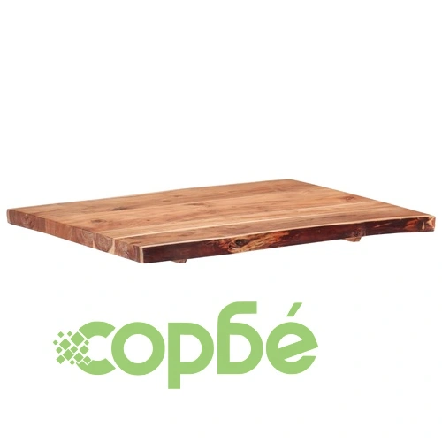 Плот за маса, акациево дърво масив, 80x(50-60)x3,8 cм ➤ топ цена ➤ sorbe.bg