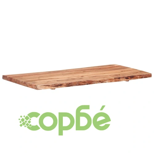 Плот за маса, акациево дърво масив, 118x(50-60)x3,8 cм ➤ топ цена ➤ sorbe.bg