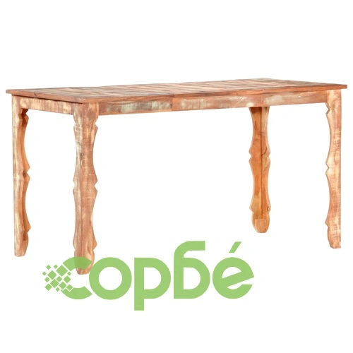 Трапезна маса, 140x70x76 см, регенерирано дърво масив ➤ топ цена ➤ sorbe.bg