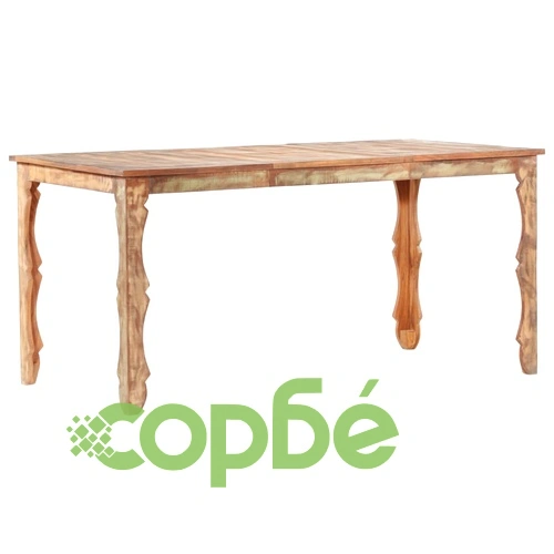 Трапезна маса, 160x80x76 см, регенерирано дърво масив ➤ топ цена ➤ sorbe.bg
