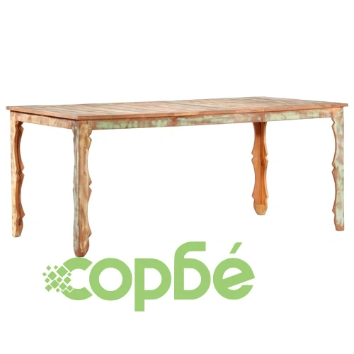 Трапезна маса, 180x90x76 см, регенерирано дърво масив ➤ топ цена ➤ sorbe.bg