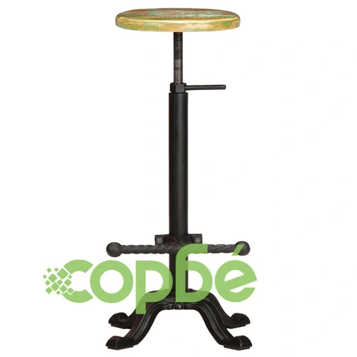 Бар табуретки, 2 бр, чугун и регенерирана дървесина масив ➤ топ цена ➤ sorbe.bg