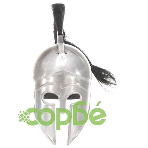 Гръцки военен шлем, антична реплика, ЛАРП, сребрист, стомана ➤ топ цена ➤ sorbe.bg