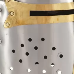 Средновековен рицарски шлем Кръстоносец ЛАРП сребрист стомана