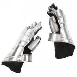 Средновековни рицарски ръкавици реплика LARP сребристи стомана