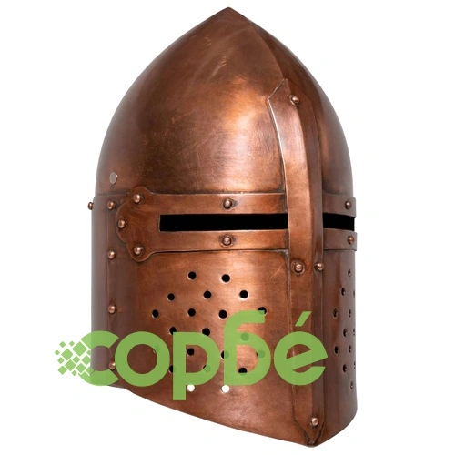 Средновековен рицарски шлем антик реплика ЛАРП цвят мед стомана ➤ топ цена ➤ sorbe.bg